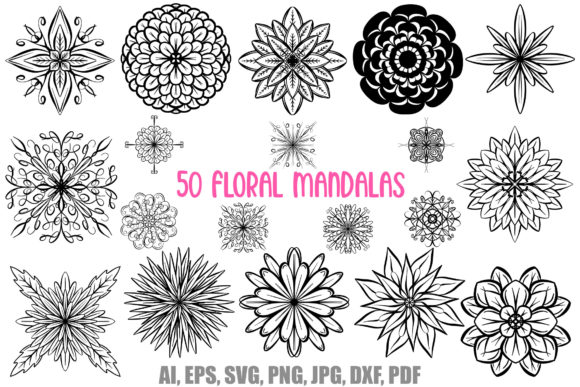 50 Floral Flower Mandala Color in SVG: A Designer's Essential Collection