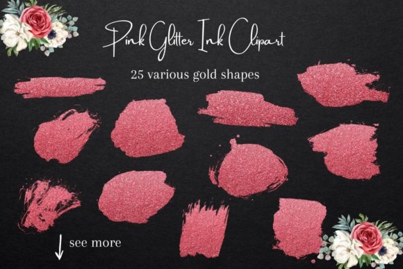 Dust Rose Ink Design Elements