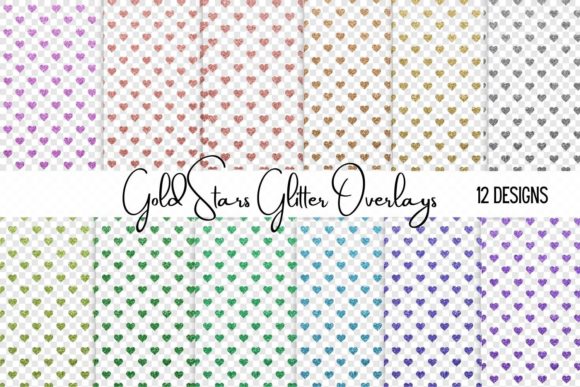 Elevate Designs with Colorful Glitter Stars Overlays