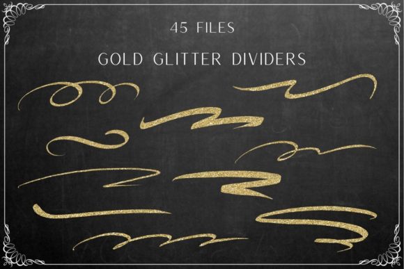 Elevate Your Designs with Gold Glitter Page Dividers and Borders