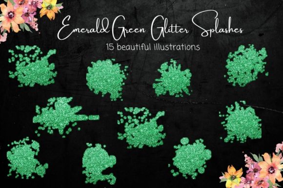 Emerald Green Glitter Shapes: Design Impact & Application
