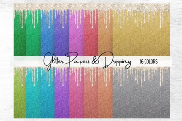 Glitter Papers with Dripping: A Designer's Sparkle Toolkit