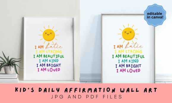 Kids Daily Affirmation Wallart: Design & Application Guide