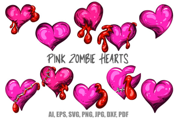 Zombie Love Hearts: A Green Halloween Design Collection